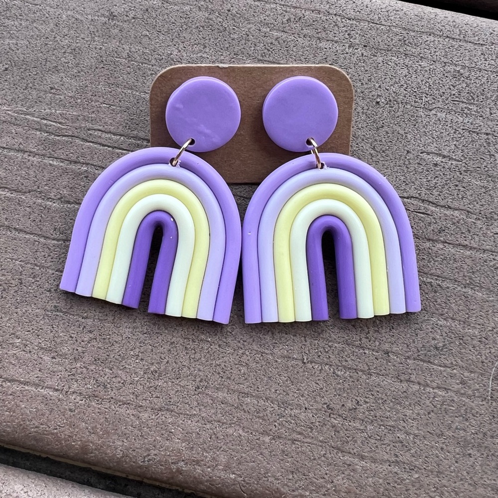 Rainbow Shaped Purple Earrings